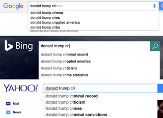Illustration for article titled Donald Trump Casually Accuses Google of Suppressing Negative Clinton News